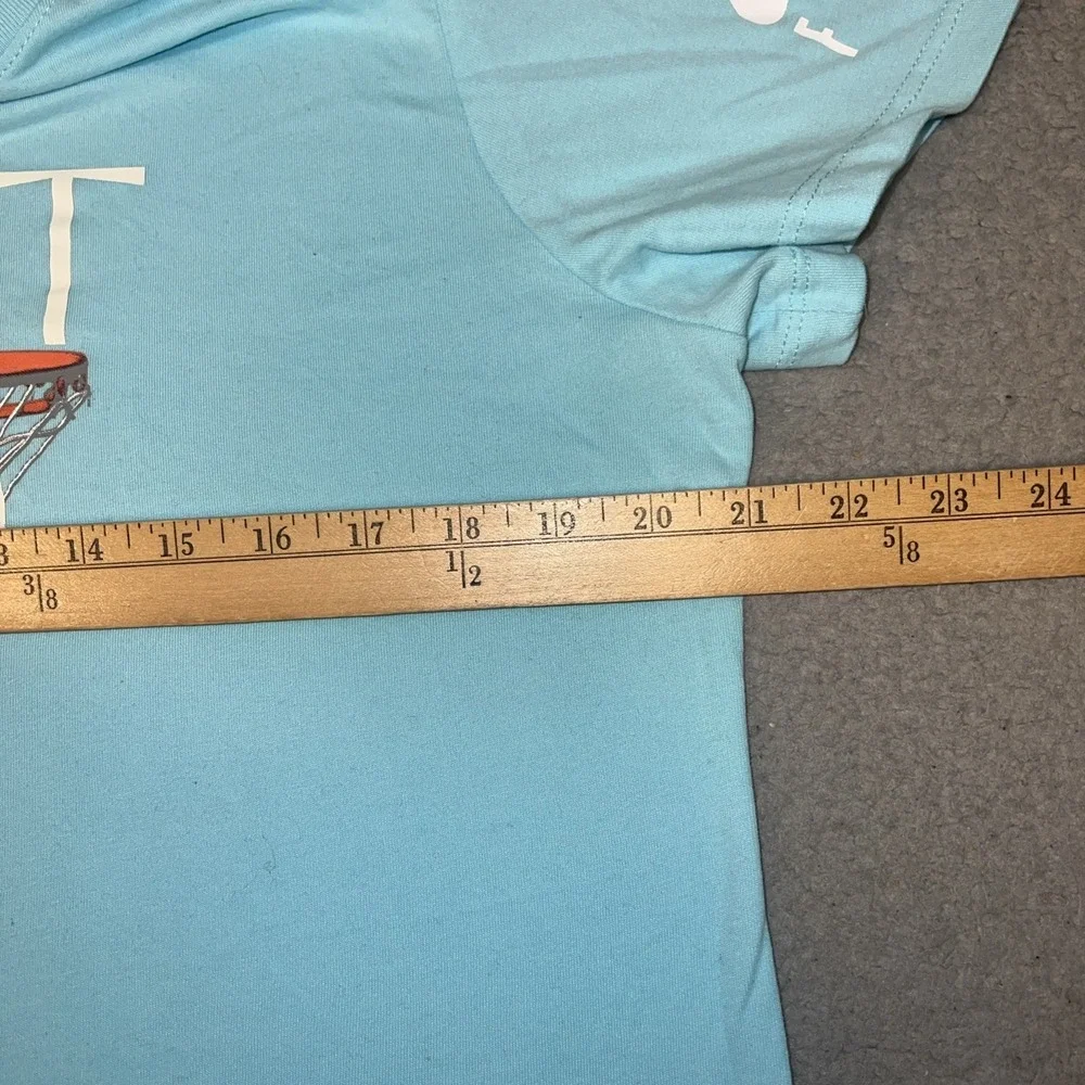 Nike Fly Just Do It T Shirt Women's Sz L Blue Dri-Fit Flaming Net Tee DM2569-482